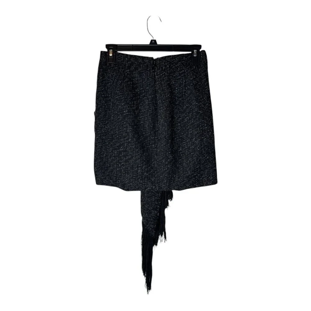 House Of CB‎ Skirt Women Small Black Tweed Draped Fringe Mini Sexy Preppy - Picture 3 of 10